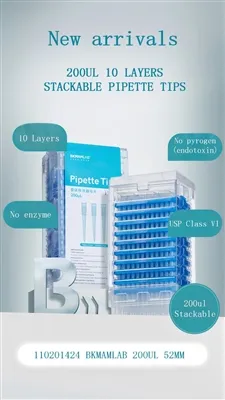 10 qatlamli 200ul stackable pipetka uchlari